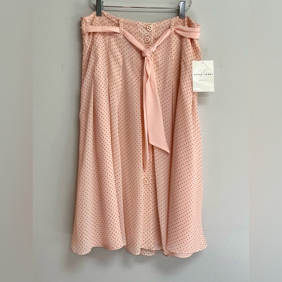 Emma James View of the Coast Pink Polka Dot Skirt Size 10 Petite NWT - Picture 2 of 7
